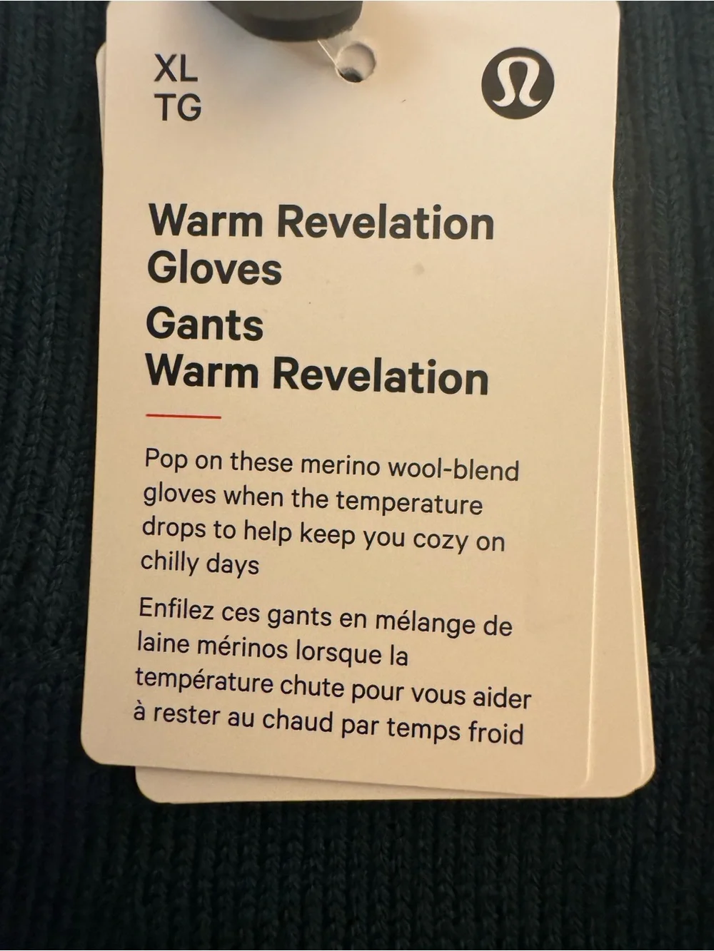 Lululemon Warm Revelation Merino Wool Gloves Ink Blue XL NWT